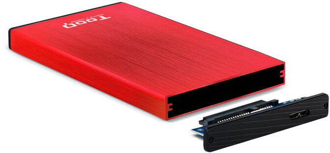 Caja Externa HDD Tooq 2.5" SATA (9,5mm) - USB 3.0/3.1 Gen 1 Rojo Metalizado image number 2