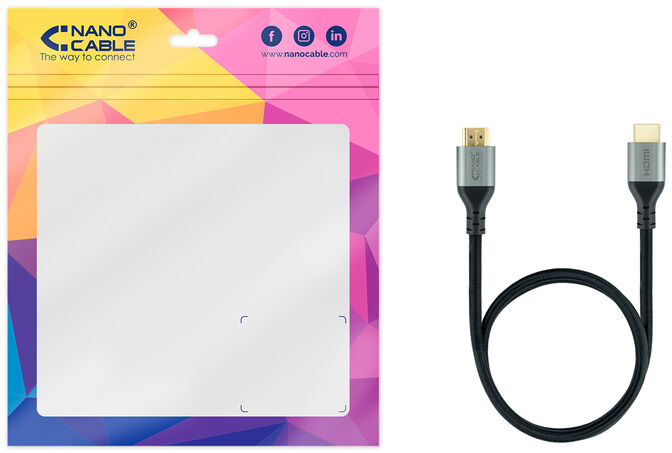 Cable HDMI V2.1 Ultra High Speed NanoCable USB-A M/M 3 M Negro Certificado ULTRA image number 3