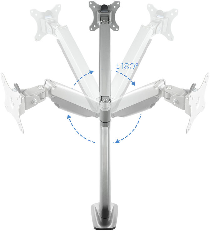 Soporte de Mesa Tooq Tilt e GiRat&oacute;nrio 13" a 32" Max. 9kg Negro image number 5