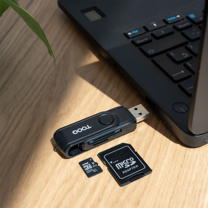 Lector de Tarjetas Tooq USB-C 2.0+USB-A 3.0, SD/TF, Negro image number 4