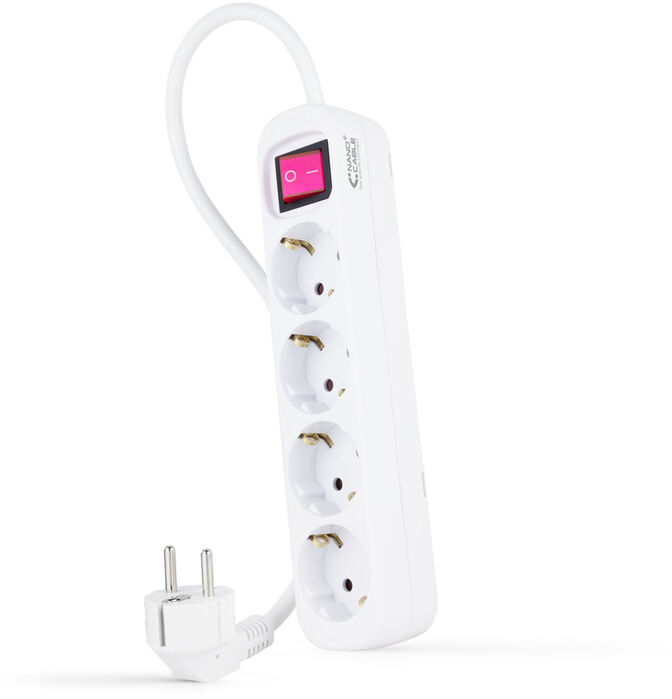 Regleta NanoCable 4 Tomas com switch 1.4 M Blanco image number 0