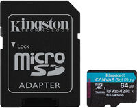 Tarjeta de Memoria Kingston Canvas Go! Plus Gen4 200MB/s MicroSDXC UHS-I U3 V30 A2 64GB