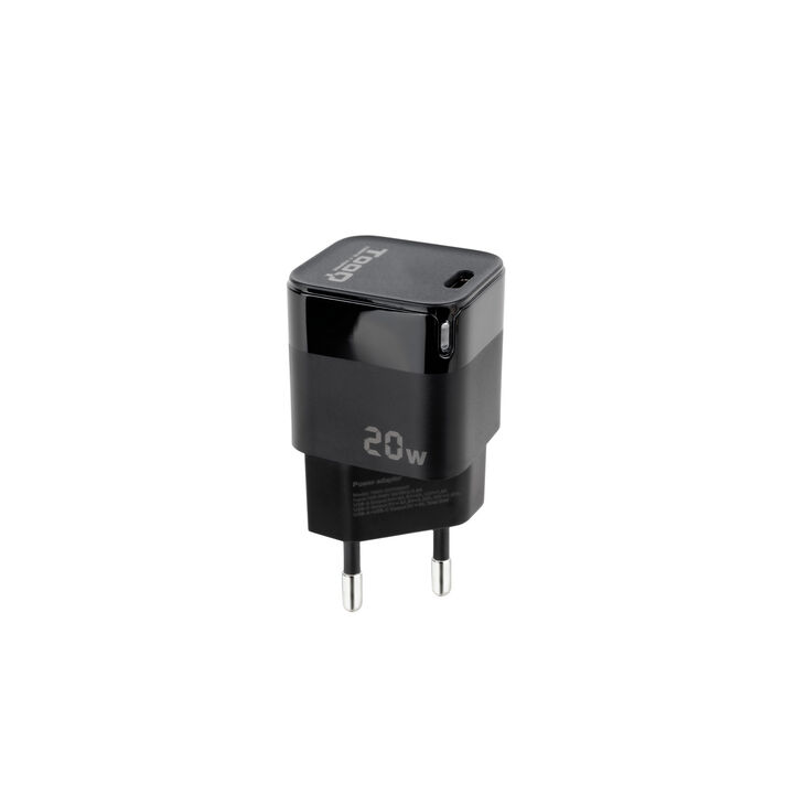 Cargador Tooq USB-C PD 20W Negro image number 0