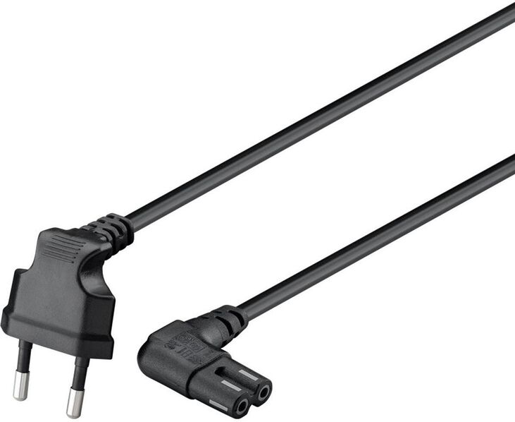 Cable de Alimentacion Ewent EC1917 2 Pinos Schuko para IEC C7 90° 1.8m Negro image number 1