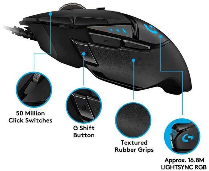 Ratón Logitech G Series G502 Hero Gaming image number 3