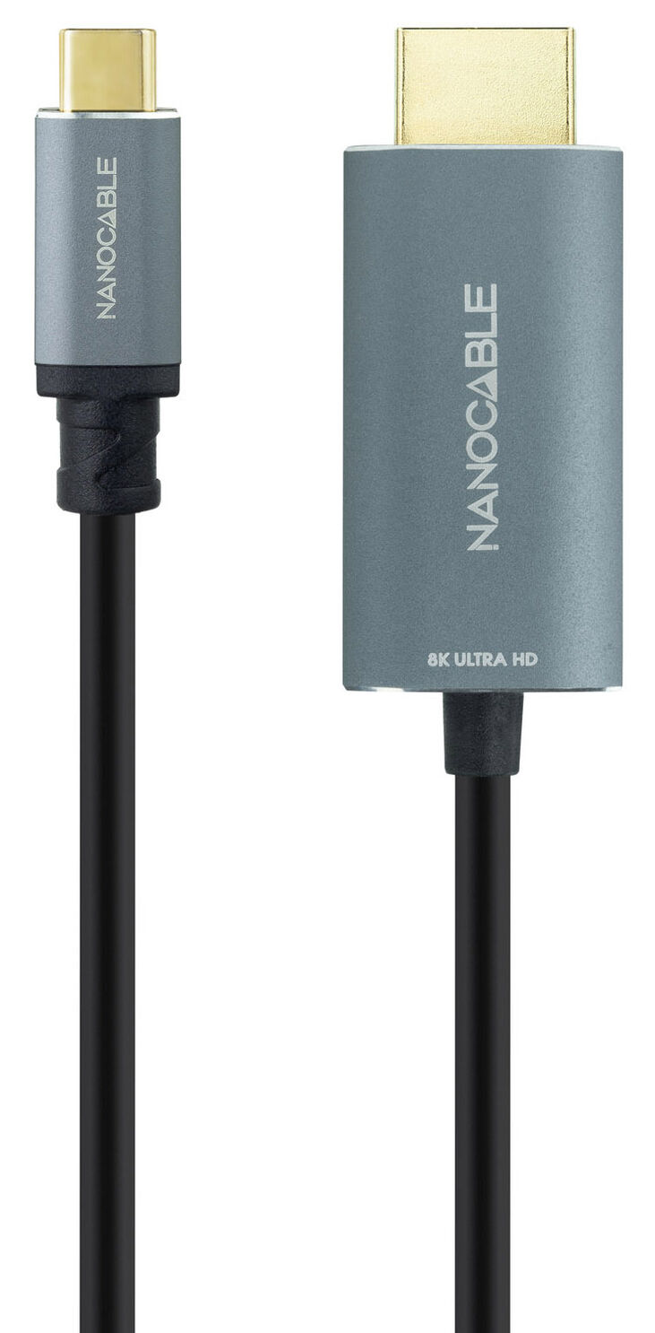Cable Conversor NanoCable USB-C para HDMI 2.1 8K@60HZ 1.8 M Negro image number 1