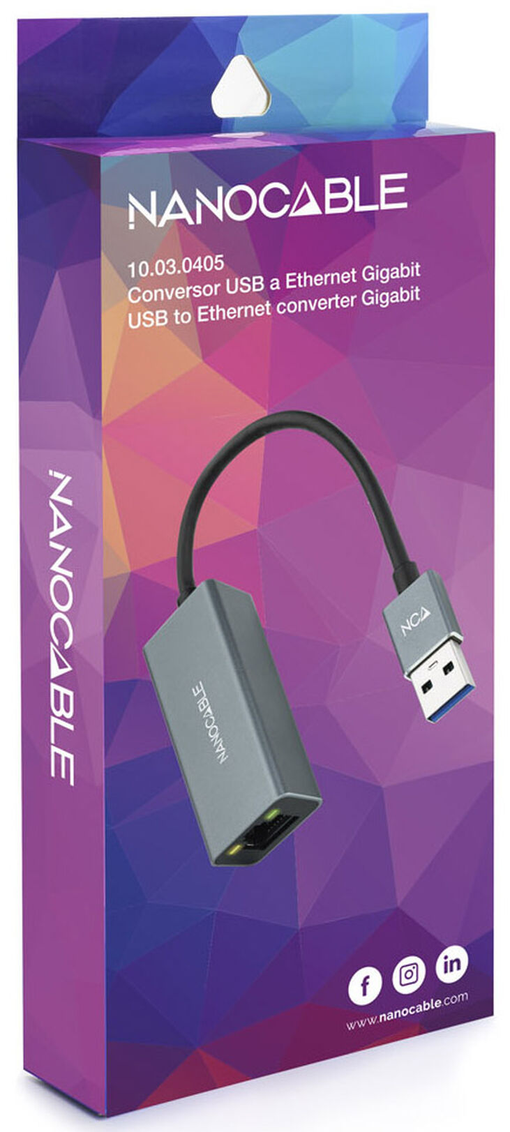 Adaptador Gigabit NanoCable USB 3.0 a Ethernet Gigabit 10/100/1000 Mbps 15 CM Gris image number 3