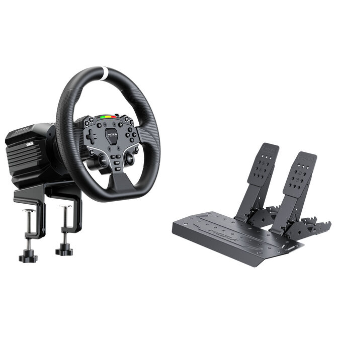 Conjunto MOZA Racing R5 Pro ( Base Volante Direct Drive R5 Pro + Volante ES + Pedais SR-P Lite2 + Soporte de Mesa R5) image number 0