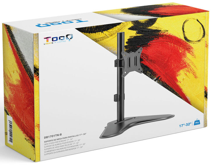 Soporte de Mesa Tabletop Tooq Tilt e Altura Ajustable 17" a 32" Max. 9kg Negro image number 3