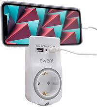 Cargador de Tomas Ewent USB 4 em 1 2.4A (12W) c/Shuko