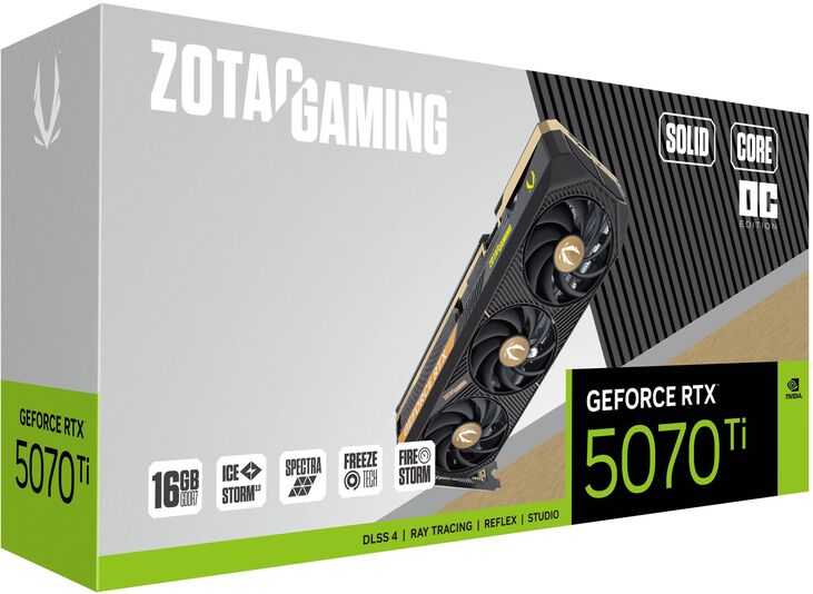 Gráfica ZOTAC GeForce® RTX 5070 Ti Solid Core OC 16GB GDDR7 DLSS4 image number 6