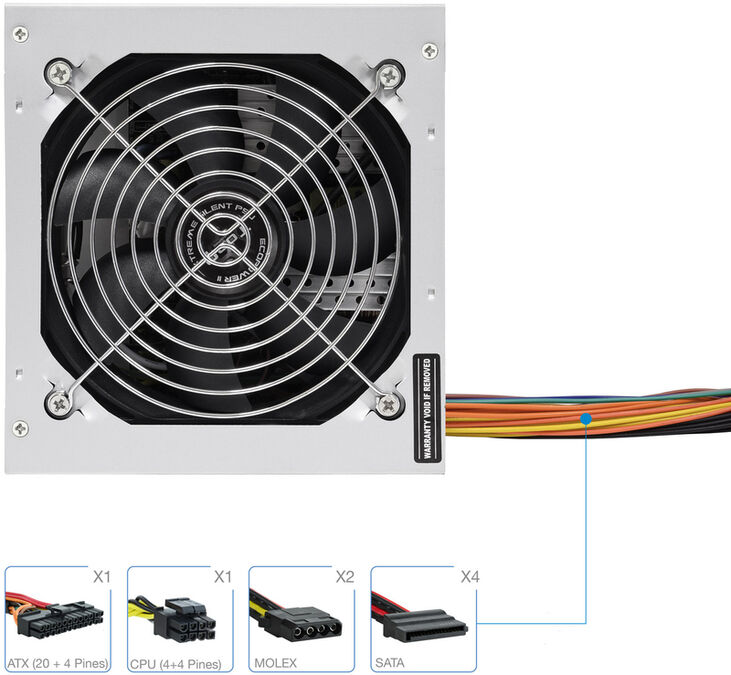 Fuente Alimentación Tooq Ecopower II ATX 500W (S/Cable Alim) image number 2