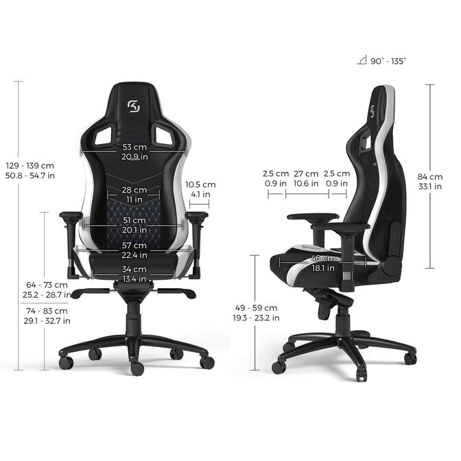 ** B Grade ** Silla noblechairs EPIC - SK Gaming Edition Negro / Blanco / Azul image number 4