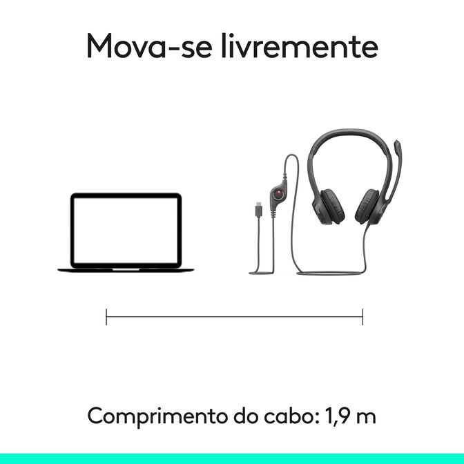 Headset Logitech H390 USB-C Preto image number 11
