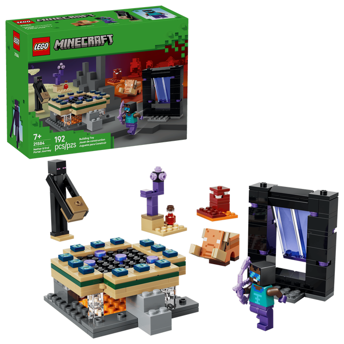 LEGO Minecraft: Viaje al Nether y Portal del End, 192 Piezas (21584) image number 0