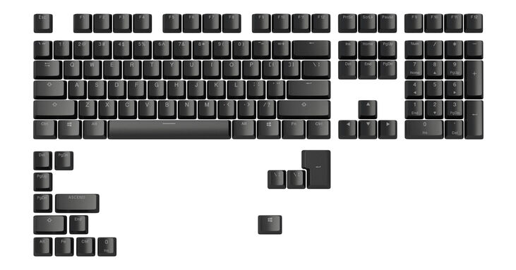 Juego de 123 Teclas Glorious ABS Doubleshot V2 Negro (US ANSI) image number 0