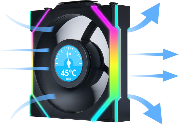 Ventilador Lian Li UNI FAN SL120 LCD Wireless RGB PWM Negro 120mm image number 4