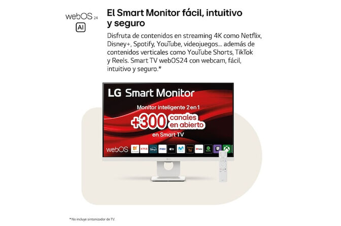 Monitor Smart LG MyView 27" 27U731SA IPS 4K 60Hz 5ms c/ webOS - Blanco image number 2