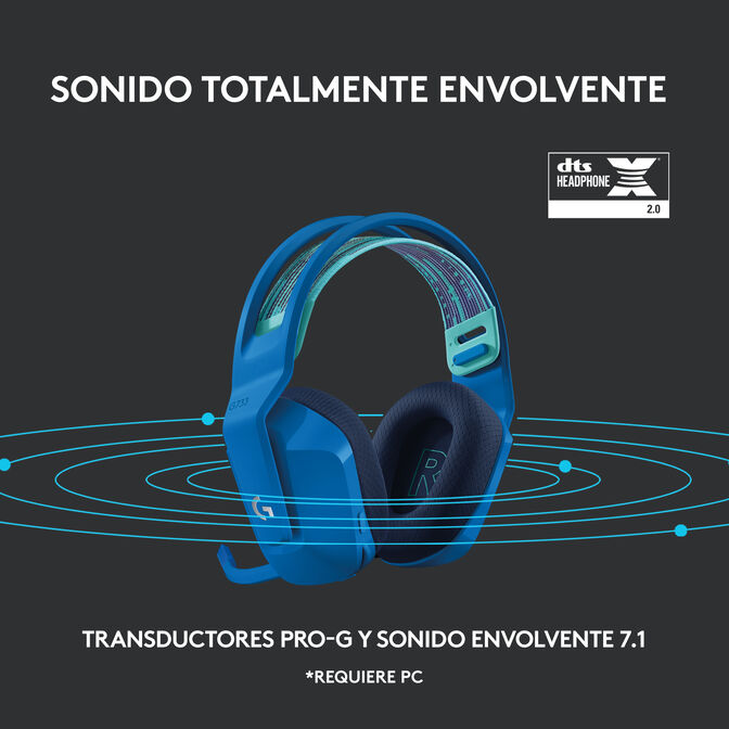 Auriculares Logitech G733 RGB Lightspeed Wireless Azul image number 9