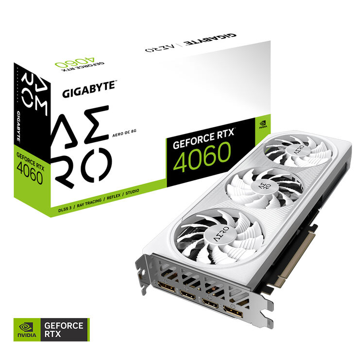 GIGABYTE AERO GeForce RTX 4060 OC 8G NVIDIA 8 GB GDDR6 image number 1