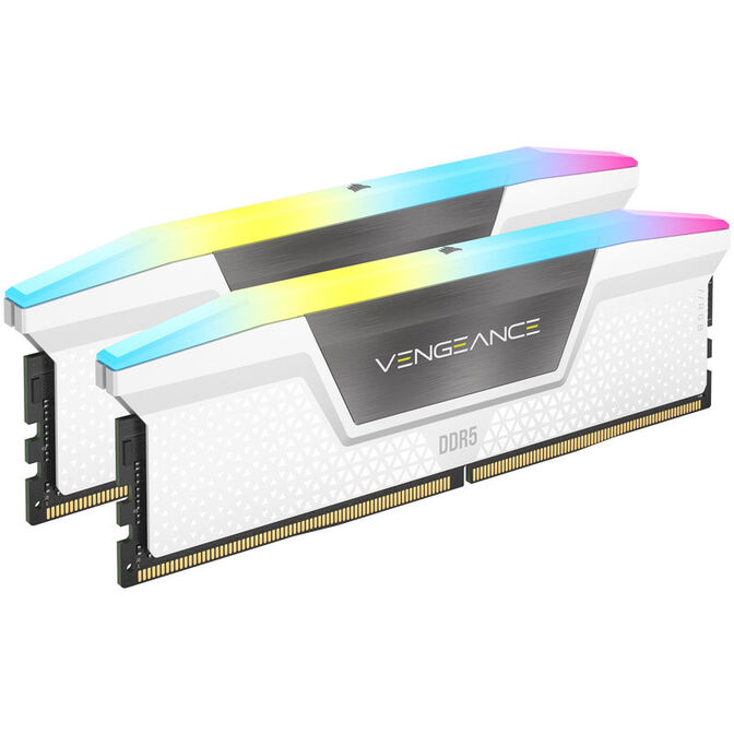Corsair Kit 32GB (2 x 16GB) DDR5 6000MHz Vengeance RGB White CL36 image number 1