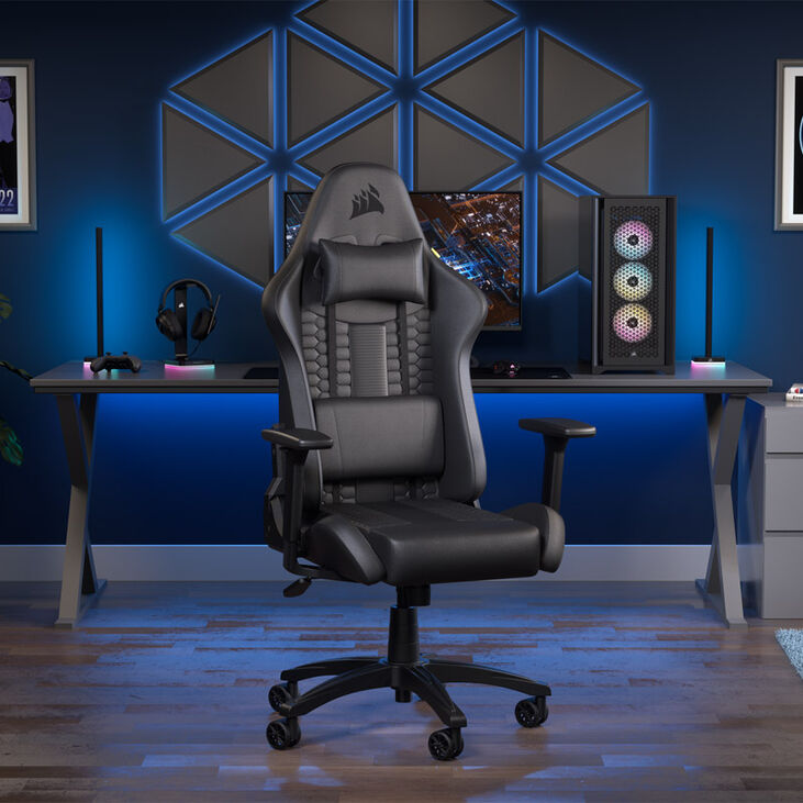 Silla Gaming Corsair TC100 RELAXED - Leatherette Negro image number 8