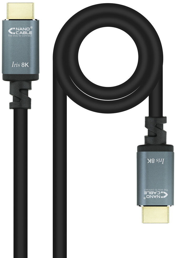 Cable HDMI V2.1 8K NanoCable IRIS USB-A M/M 0.5 M Negro image number 0