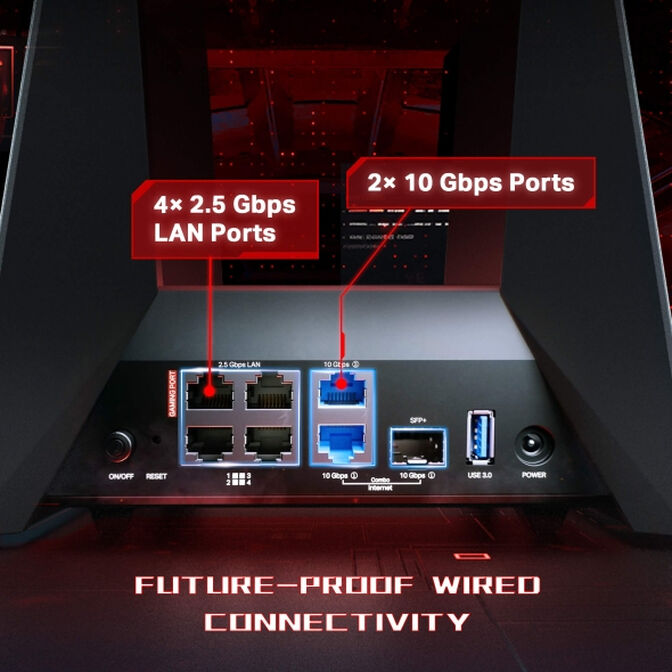 Router TP-Link Archer GE800 Gaming EasyMesh BE7200 Tri-Band Wi-Fi 7 (802.11be) Preto image number 5