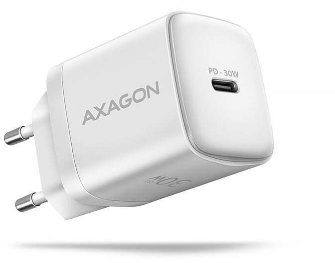 Cargador de pared AXAGON ACU-PD30W, 1 puerta (USB-C), PD3.0/PPS/QC4+/SFC/AFC/Apple, 30 W, Blanco image number 0