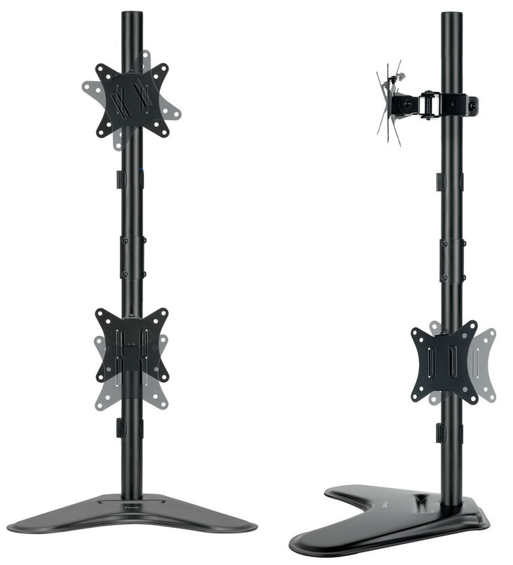 Soporte de Mesa Gaming Tabletop Tooq Doble (Vertical) Tilt e Altura Ajustable 17" a 32" Max. 9kg Negro image number 1