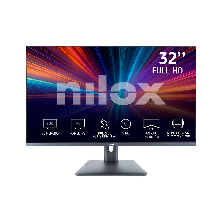 Nilox MONITOR 32" NXM32FHD11 IPS 5MS HDMI VGA pantalla para PC 81,3 cm (32") 1920 x 1080 Pixeles Full HD LED Negro image number 0