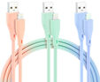 Cabos Lightning Nanocable Lightning para USB A/M 1M (Pack 3 - Rosa, Azul y Verde) image number null