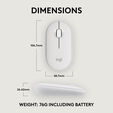 Rat&oacute;n Logitech Pebble 2 M350s Bluetooth Blanco image number null