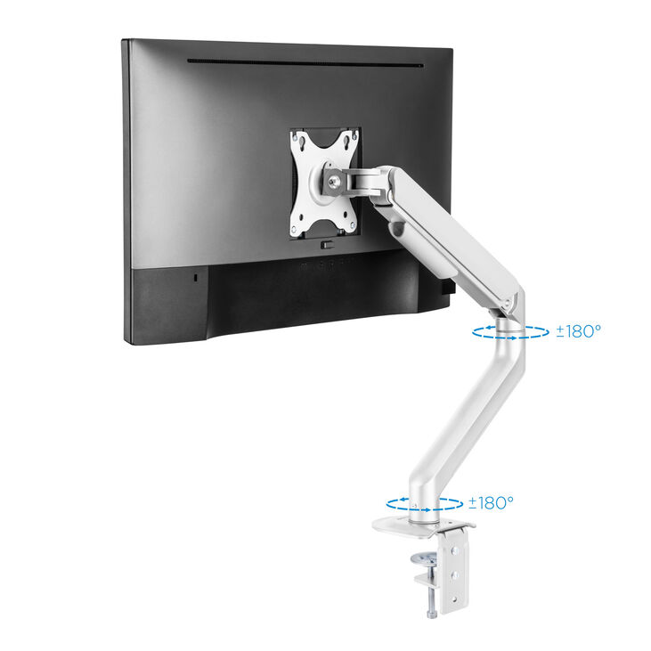 Soporte de Mesa Tooq Tilt e GiRatónrio c/mola 17" a 32" Max. 9Kg Blanco image number 3