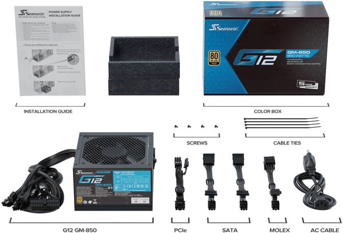 Fuente Seasonic G12 GM-850W 80+ Gold image number 5