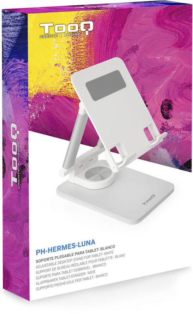 Soporte Mesa Tooq Girat&oacute;rio Ajustable p/ Tablet Max. 13" Blanco image number 3