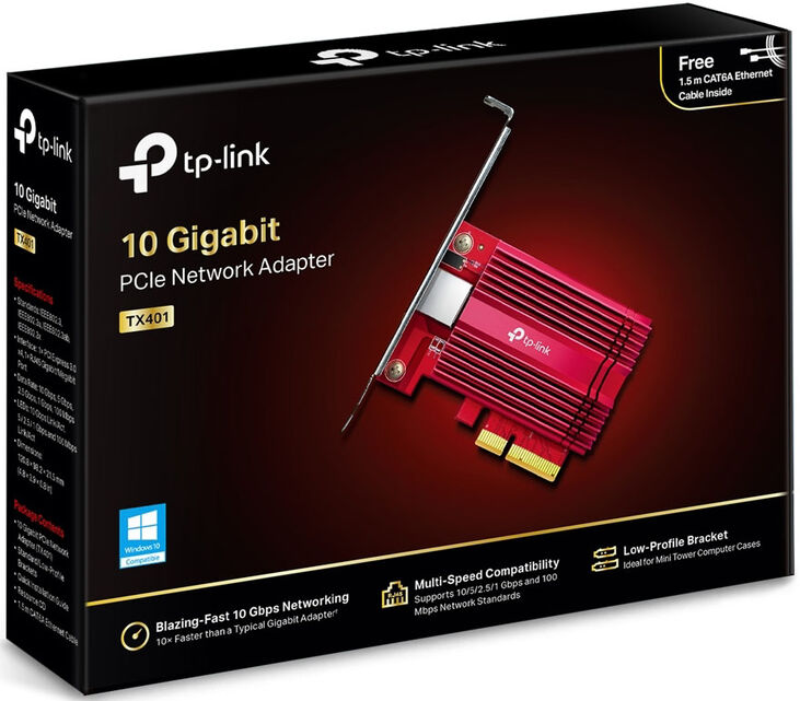 Tarjeta de Red TP-Link PCI Express Archer TX401 10 Gigabit image number 4