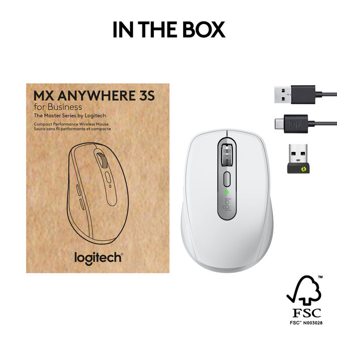 Rat&oacute;n Logitech MX Anywhere 3S for Business 8000DPI Wireless/Bluetooth Gris Claro image number 11
