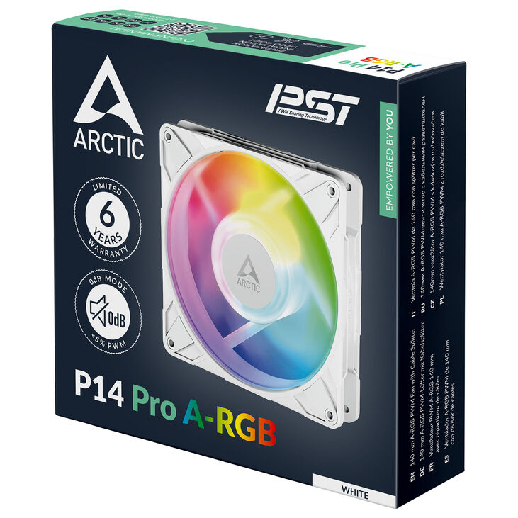 Ventoinha Arctic P14 PRO PWM A-RGB 140mm - Branco image number 7