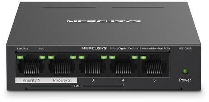 Switch SOHO Mercusys MS105GP 5 Portas Gigabit UnManaged PoE+ image number 0