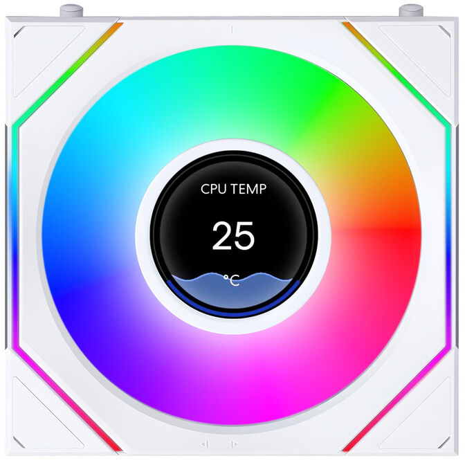 Ventilador Lian Li UNI FAN SL120 LCD Infinity FLEX Wireless Reverse Blade Blanco 120mm (Pack 3) image number 4