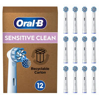 Recambios para Cepillo de Dientes El&eacute;ctrico Oral-B Sensitive Clean Pack 12 Unidades Blanco