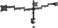 Soporte de Mesa Tooq 3 Monitores Tilt e Giratónrio 13" a 27" Max. 8kg/Monitor Negro