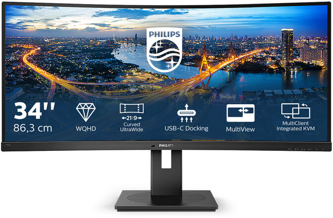 Monitor Curvo Philips B-Line 34" 346B1C VA UWQHD 100Hz USB-C (90W) image number 0