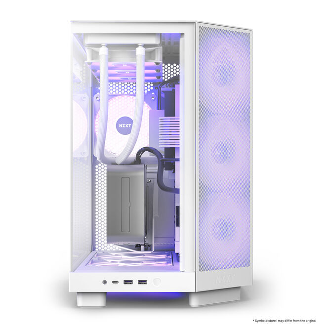 Torre ATX NZXT H6 Flow RGB Blanca Cristal Templado image number 1