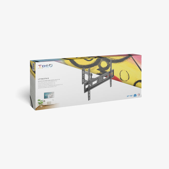 Soporte de Pared Tooq Inclinable 3 Pivotes 37" a 70" M&aacute;x. 35kg Negro image number 4