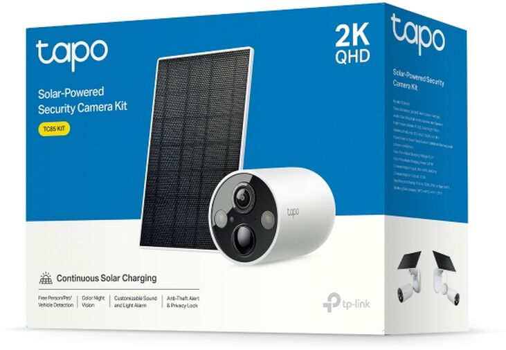 Cámara de Vigilancia TP-Link Tapo TC85 KIT Solar-Powered Security Camera Kit, 1 × Tapo TC85, 1 × Tapo A201 image number 2