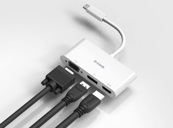 HUB USB D-Link USB-C Macho para 1 x HDMI + 1 x DisplayPort + 1 x VGA image number 1