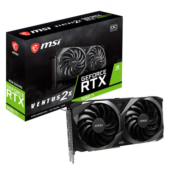 ** B Grade ** Tarjeta Gr&aacute;fica MSI GeForce&reg; RTX 3060 Ti VENTUS 2X OCV1 LHR 8GB GDDR6 image number 0