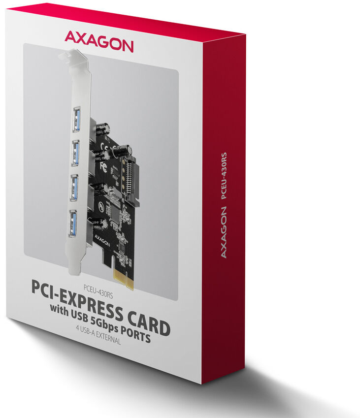 Adaptador PCIe AXAGON PCEU-43RSA - 4x USB 5Gbps port, SATA power image number 5